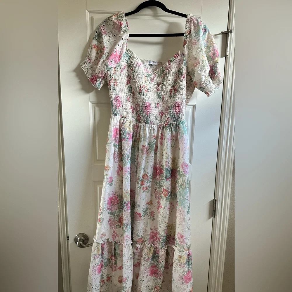 Baltic Born Piper Eyelet Midi Dress Floral - Picture 2 of 3